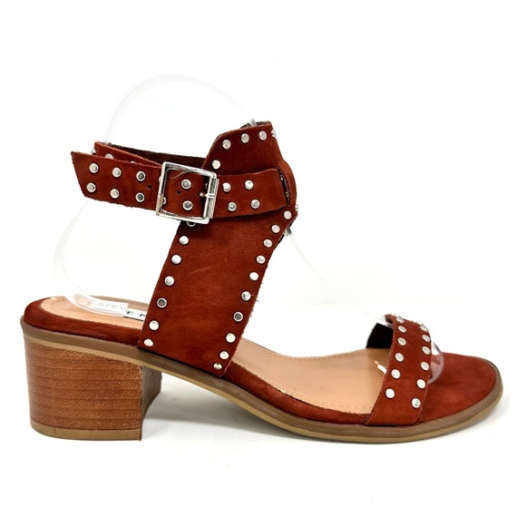 Steve Madden Gila Womens Leather Studded Open Toe Ankle Strap Sandal - Picture 6 of 11